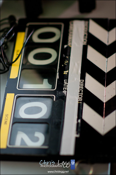 TV promo shoot clapper board