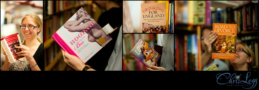 Books found during an engagement shoot in a bookshop in London