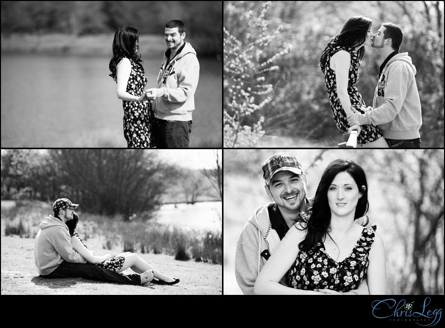 Black and White Engagement Session Image Collage