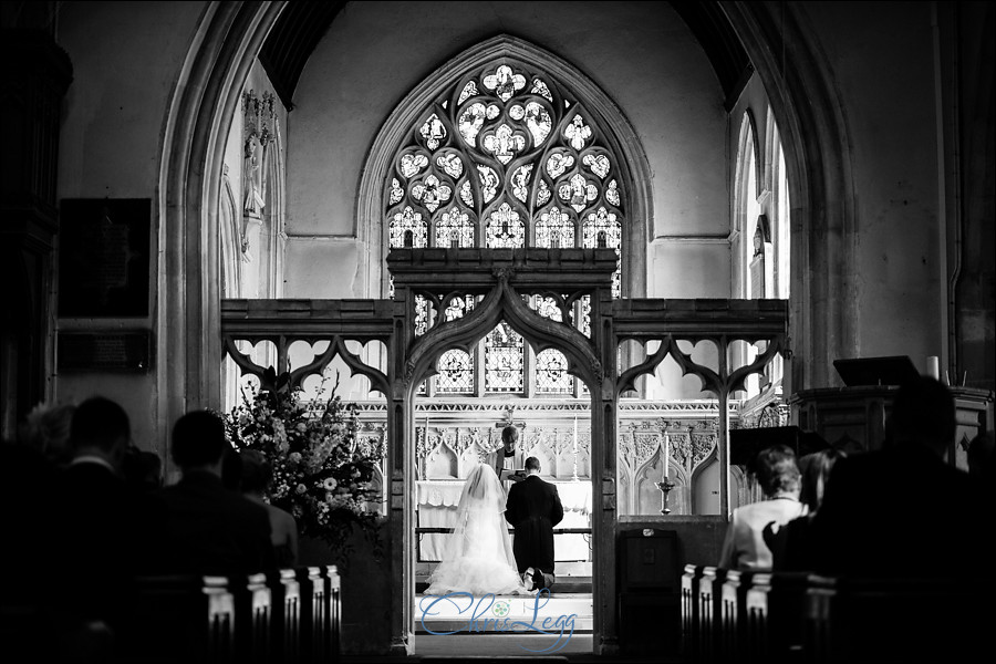 Bride and groom at the front of the church