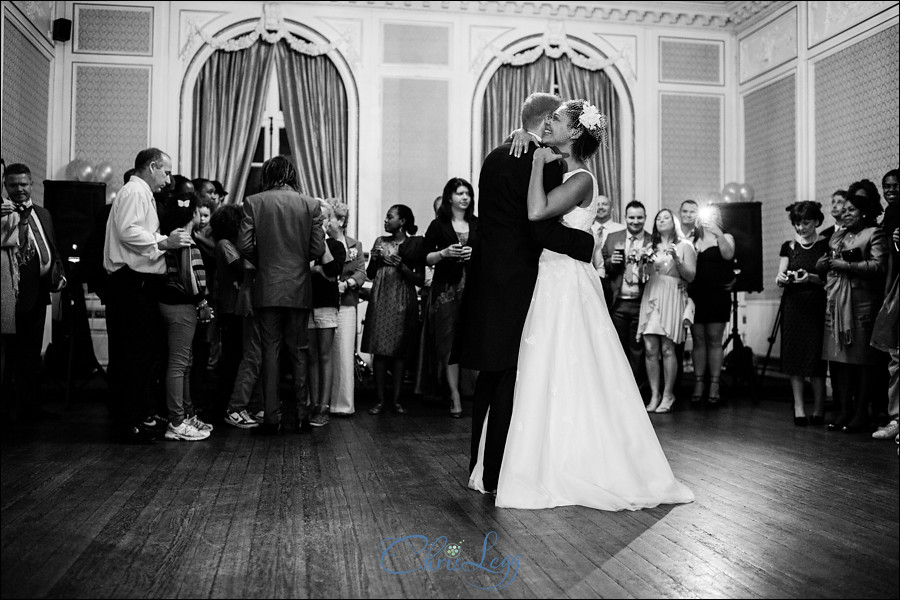 Bride and groom having their first dance