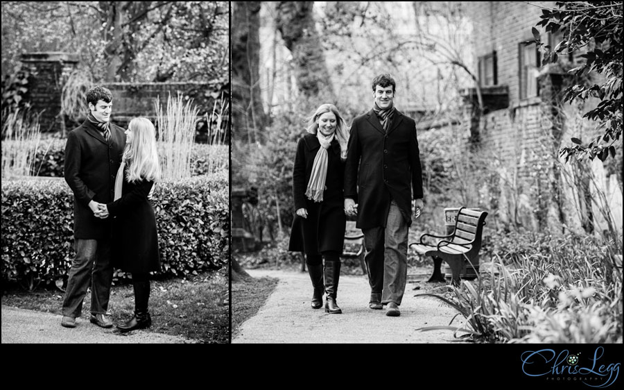 Pre-wedding session in St Georges Garden in Bloomsbury