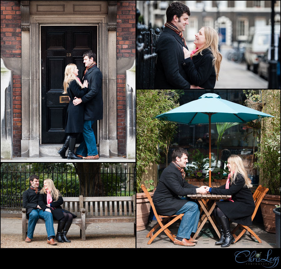 Engagement Shoot around the Georgian Townhouses in Bloomsbury